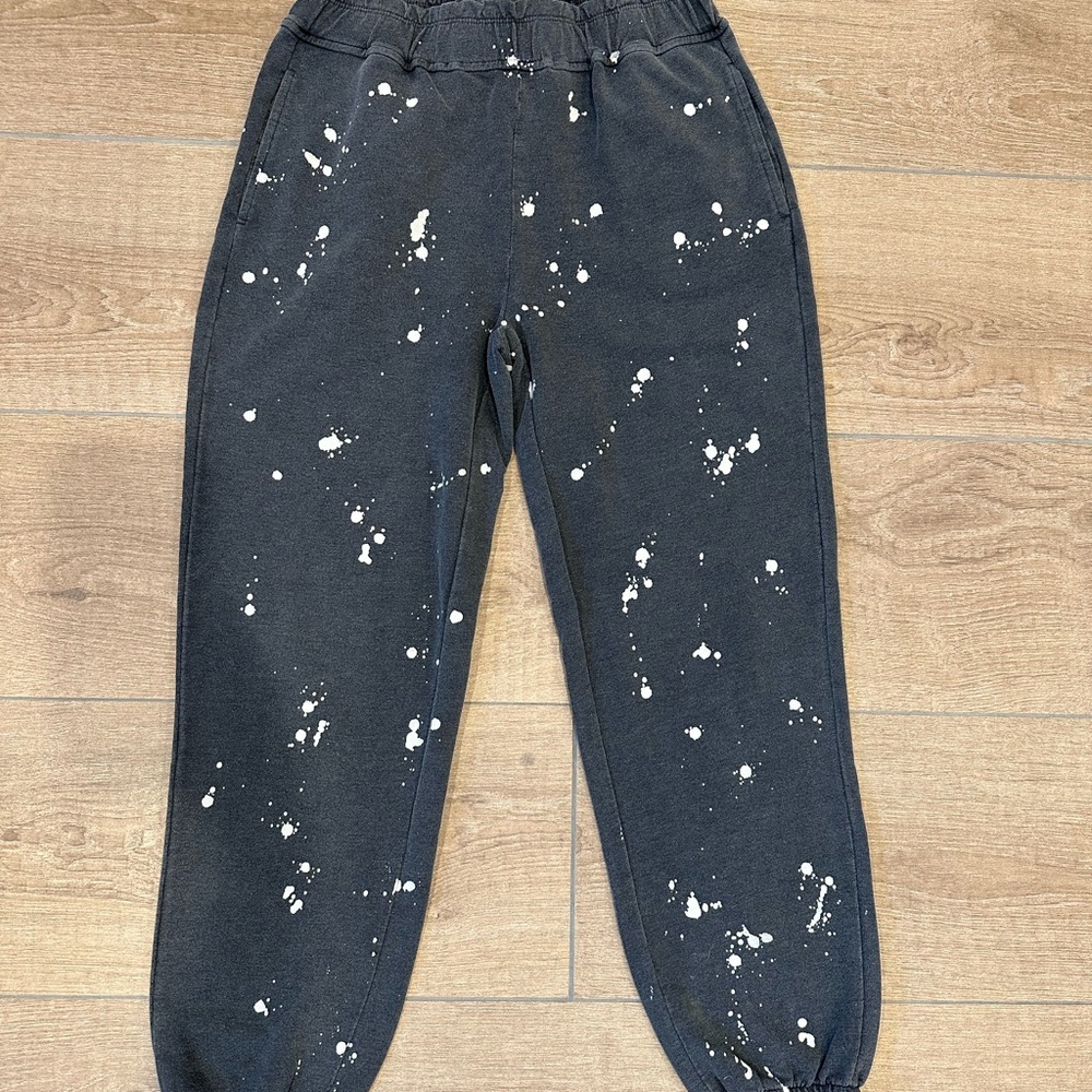 Thread & Supply Charcoal and White Paint Splatter Joggers